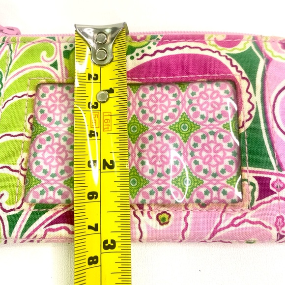 Vera Bradley Zip ID holder coin purse wallet retired "Pinwheel Pink" pattern - Picture 10 of 11